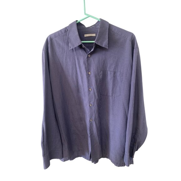 Marks & Spencer Mens Long Sleeve Blue Checkered Shirt XL - Picture 1 of 4